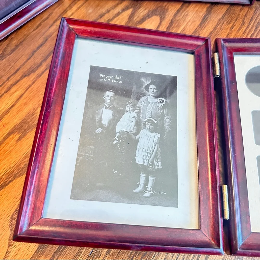 Wooden Folding Photo Frame Set in Deep Mahogany